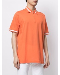 Мужская оранжевая футболка-поло от Kiton