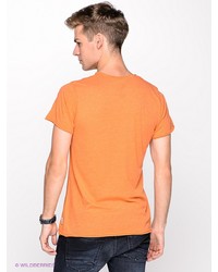 Мужская оранжевая футболка с v-образным вырезом с принтом от Boom Bap Wear
