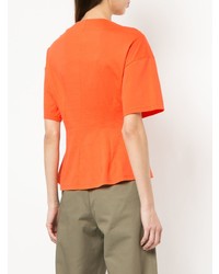 Женская оранжевая футболка с v-образным вырезом от G.V.G.V.