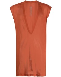 Мужская оранжевая футболка с v-образным вырезом от Rick Owens