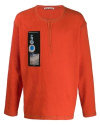 Мужская оранжевая футболка с длинным рукавом с принтом от Acne Studios
