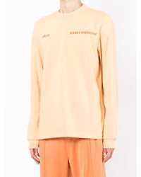 Мужская оранжевая футболка с длинным рукавом с принтом от Bianca Saunders