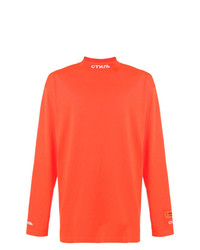 Мужская оранжевая футболка с длинным рукавом с принтом от Heron Preston