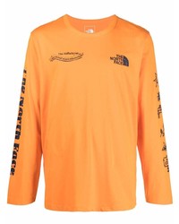 Мужская оранжевая футболка с длинным рукавом с принтом от The North Face