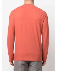 Мужская оранжевая футболка с длинным рукавом от Zanone
