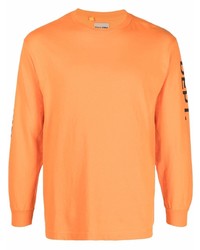 Мужская оранжевая футболка с длинным рукавом от GALLERY DEPT.