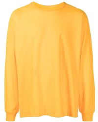 Мужская оранжевая футболка с длинным рукавом от Homme Plissé Issey Miyake