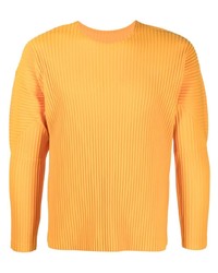 Мужская оранжевая футболка с длинным рукавом от Homme Plissé Issey Miyake