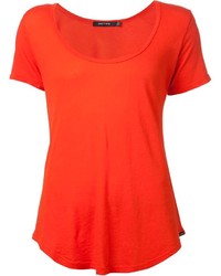 Оранжевая футболка с круглым вырезом