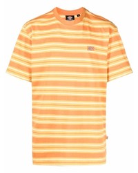 Мужская оранжевая футболка с круглым вырезом в горизонтальную полоску от Dickies Construct