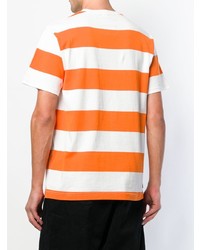 Мужская оранжевая футболка с круглым вырезом в горизонтальную полоску от Neighborhood