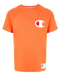 Мужская оранжевая футболка с круглым вырезом с вышивкой от Champion