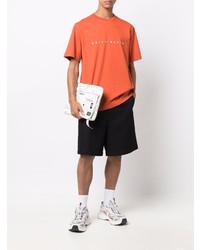 Мужская оранжевая футболка с круглым вырезом с вышивкой от Daily Paper