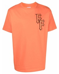Мужская оранжевая футболка с круглым вырезом с вышивкой от Family First