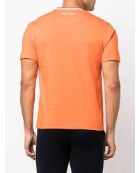 Мужская оранжевая футболка с круглым вырезом с вышивкой от Wales Bonner