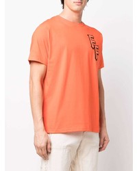 Мужская оранжевая футболка с круглым вырезом с вышивкой от Family First