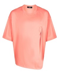 Мужская оранжевая футболка с круглым вырезом с вышивкой от SONGZIO