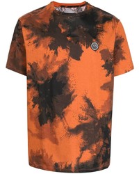 Мужская оранжевая футболка с круглым вырезом с принтом тай-дай от Armani Exchange