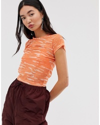 Женская оранжевая футболка с круглым вырезом с принтом тай-дай от ASOS DESIGN