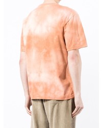 Мужская оранжевая футболка с круглым вырезом с принтом тай-дай от Carne Bollente