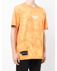 Мужская оранжевая футболка с круглым вырезом с принтом тай-дай от Izzue