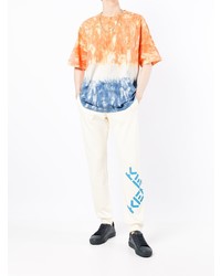 Мужская оранжевая футболка с круглым вырезом с принтом тай-дай от Kenzo