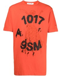 Мужская оранжевая футболка с круглым вырезом с принтом от 1017 Alyx 9Sm
