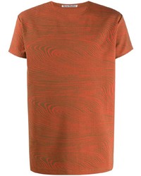 Мужская оранжевая футболка с круглым вырезом с принтом от Acne Studios