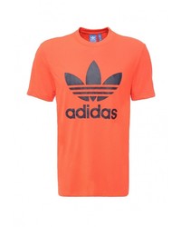 Мужская оранжевая футболка с круглым вырезом с принтом от adidas Originals