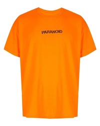 Мужская оранжевая футболка с круглым вырезом с принтом от Anti Social Social Club