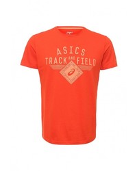Мужская оранжевая футболка с круглым вырезом с принтом от Asics