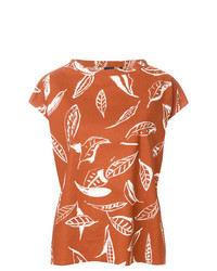 Женская оранжевая футболка с круглым вырезом с принтом от Aspesi
