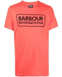 Мужская оранжевая футболка с круглым вырезом с принтом от Barbour
