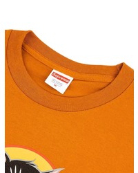Мужская оранжевая футболка с круглым вырезом с принтом от Supreme