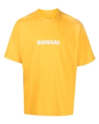 Мужская оранжевая футболка с круглым вырезом с принтом от Bonsai