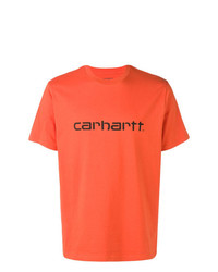 Мужская оранжевая футболка с круглым вырезом с принтом от Carhartt Heritage