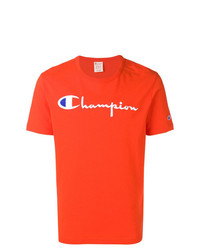 Мужская оранжевая футболка с круглым вырезом с принтом от Champion