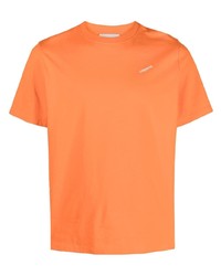 Мужская оранжевая футболка с круглым вырезом с принтом от Coperni