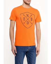 Мужская оранжевая футболка с круглым вырезом с принтом от E-Bound