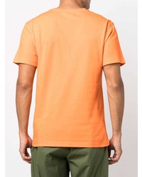 Мужская оранжевая футболка с круглым вырезом с принтом от Hydrogen