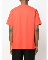 Мужская оранжевая футболка с круглым вырезом с принтом от Oamc