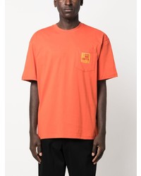 Мужская оранжевая футболка с круглым вырезом с принтом от MARKET