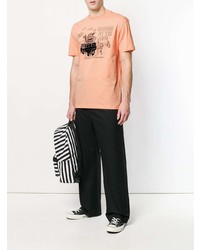 Мужская оранжевая футболка с круглым вырезом с принтом от McQ Alexander McQueen