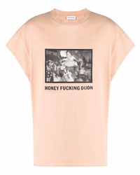 Мужская оранжевая футболка с круглым вырезом с принтом от Honey Fucking Dijon