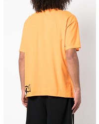 Мужская оранжевая футболка с круглым вырезом с принтом от Ksubi