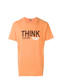 Мужская оранжевая футболка с круглым вырезом с принтом от Isabel Marant