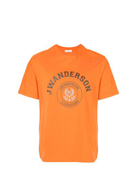 Мужская оранжевая футболка с круглым вырезом с принтом от JW Anderson
