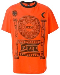 Мужская оранжевая футболка с круглым вырезом с принтом от Kokon To Zai