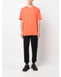 Мужская оранжевая футболка с круглым вырезом с принтом от C.P. Company
