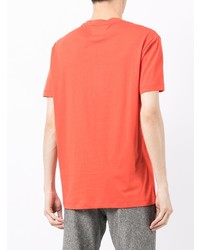 Мужская оранжевая футболка с круглым вырезом с принтом от Emporio Armani